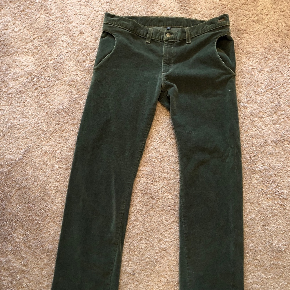 RVCA ladies bootcut olive green corduroys 30 x 28